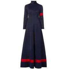 Geoffrey Beene navy maxi dress, circa 1968