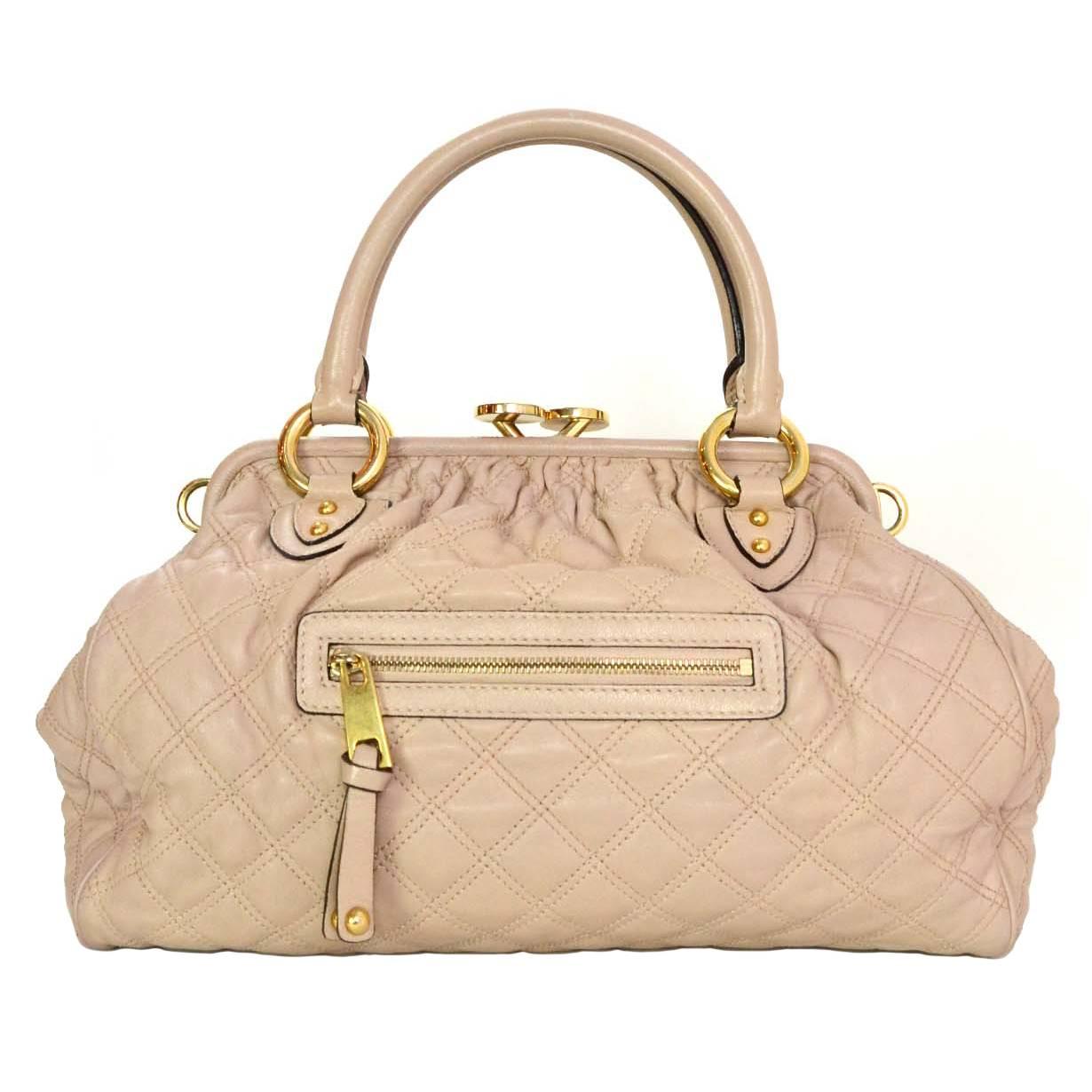 Marc Jacobs Blush Quilted Leather Stam Bag GHW