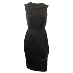 Valentino Black Sleeveless Tapered Dress with Beading Silk Dress - S