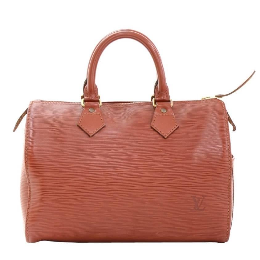 Vintage Louis Vuitton Speedy 25 Kenyan Fawn Brown Epi Leather City Hand Bag