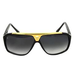 Louis Vuitton Black and Gold-tone Evidence Sunglasses Rt $760 at
