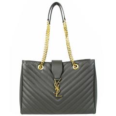 Yves Saint Laurent YSL Large Matelasse Monogram Chevron Tote 