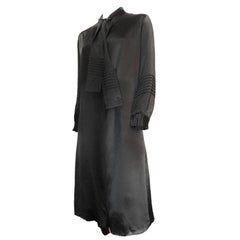 20s Black Silk Coat Dress