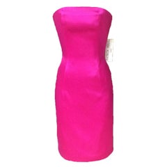 Patrick Kelly Pinkes trägerloses Cocktailkleid aus Bleistiftschnitt:: 1980er Jahre
