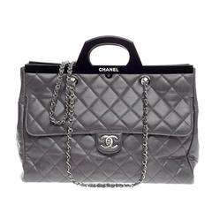 Chanel Deauville Tote Glazed Calfskin Large at 1stDibs