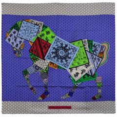 Gorgeous Classic Hermes "A Cheval Sur Mon Carre" Silk Scarf