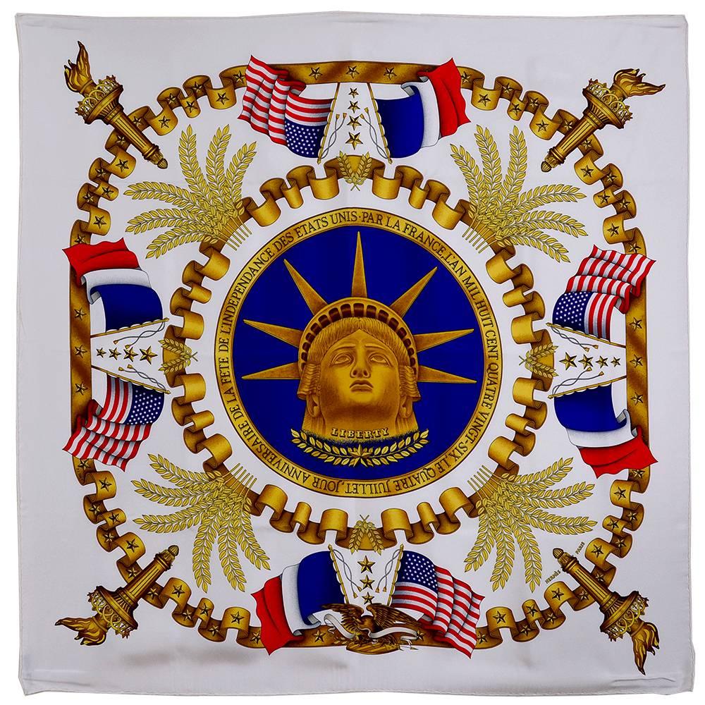 Hermes Statue of Liberty Silk Scarf