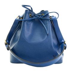 Vintage Louis Vuitton Petit Noe Blue Epi Leather Shoulder Bag