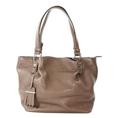 Brown Tod's Pebbled Leather Tote Bag