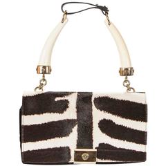 Tom Ford for Yves Saint Laurent S/S 2004 Zebra print Pony fur & Horn Bag