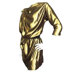 Lanvin by Alber Elbaz silk gold evening dress, Sz. M