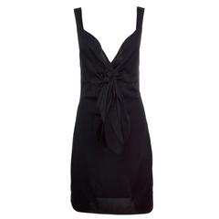 Chanel Black Jersey Fitted Cocktail Dress 42 7