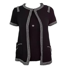 Chanel Black Metallic 2pc Twinset Sweater 36 10