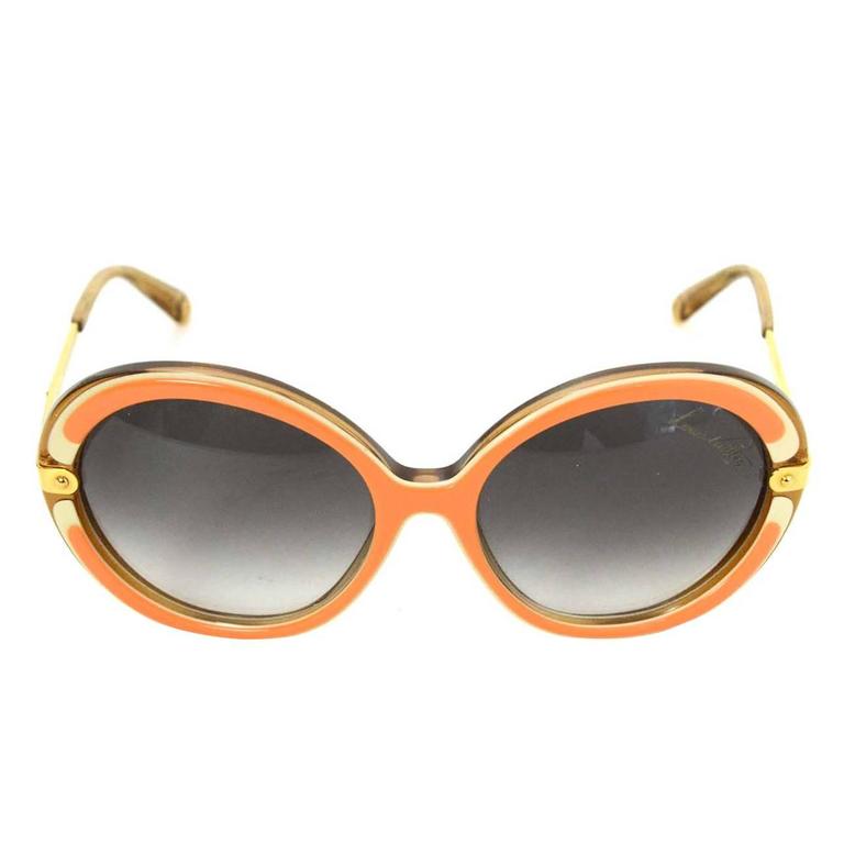 Louis Vuitton Orange & White Resin Anthea Sunglasses