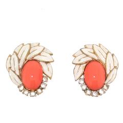 Retro Coral Glass earrings by Jomaz
