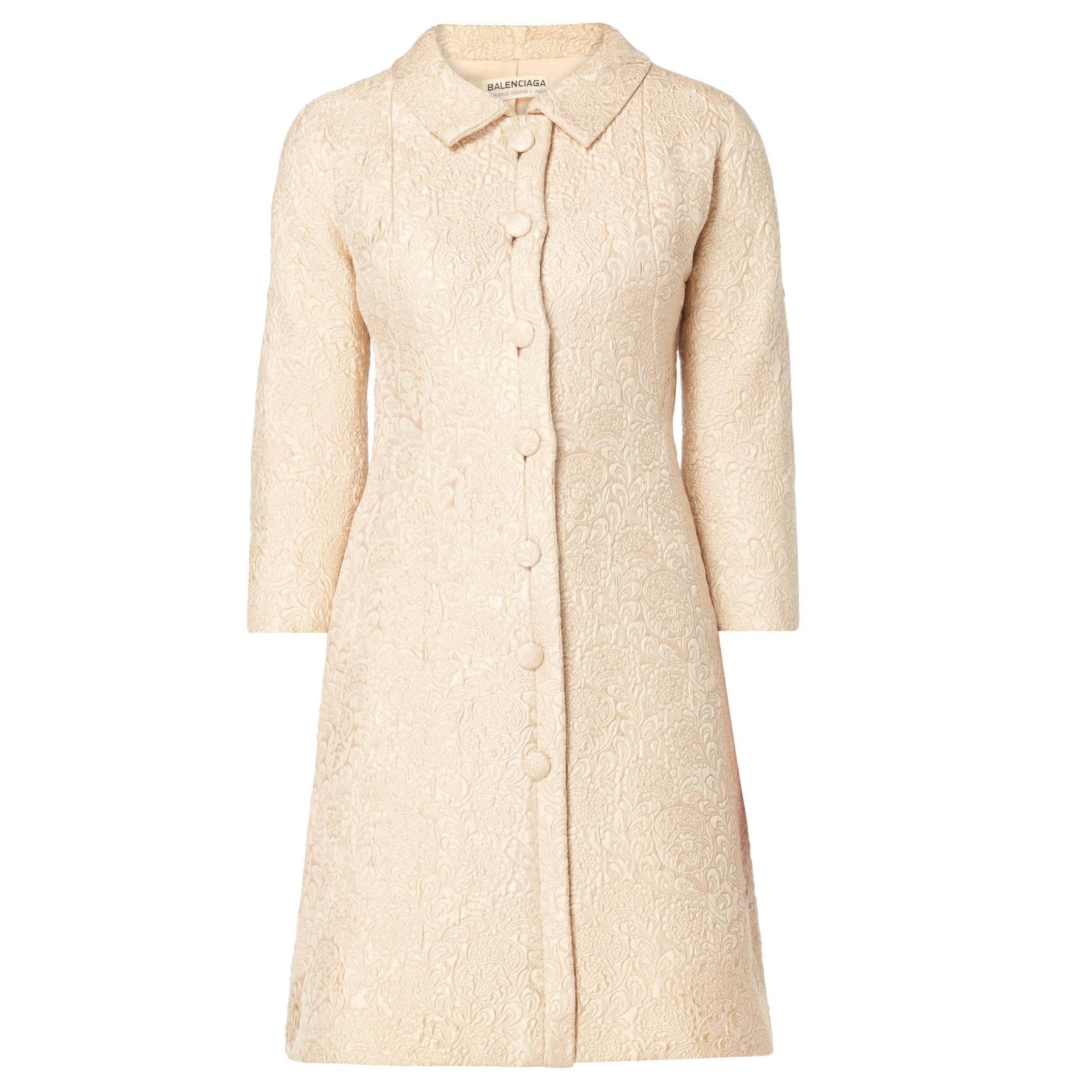 Balenciaga haute couture beige coat dress, Spring/Summer 1964
