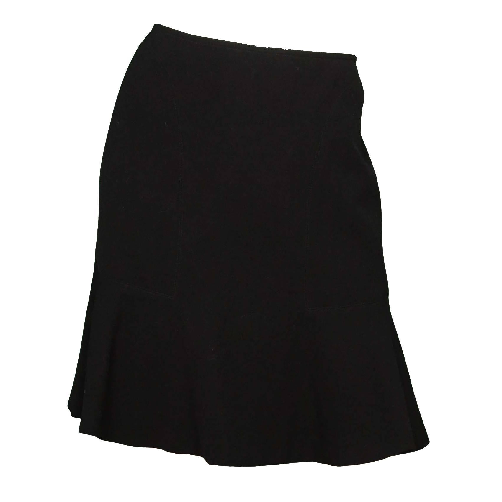 Alaia Black Wool Skirt Sz 44