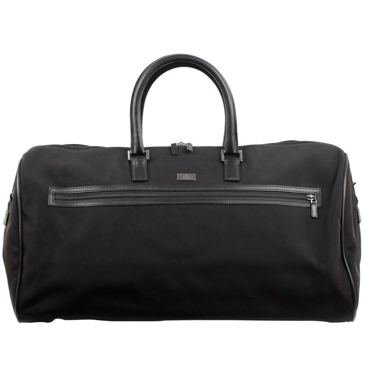 GUCCI Black Canvas Soft Sided SUITCASE Travel Bag LUGGAGE Duffle Bag