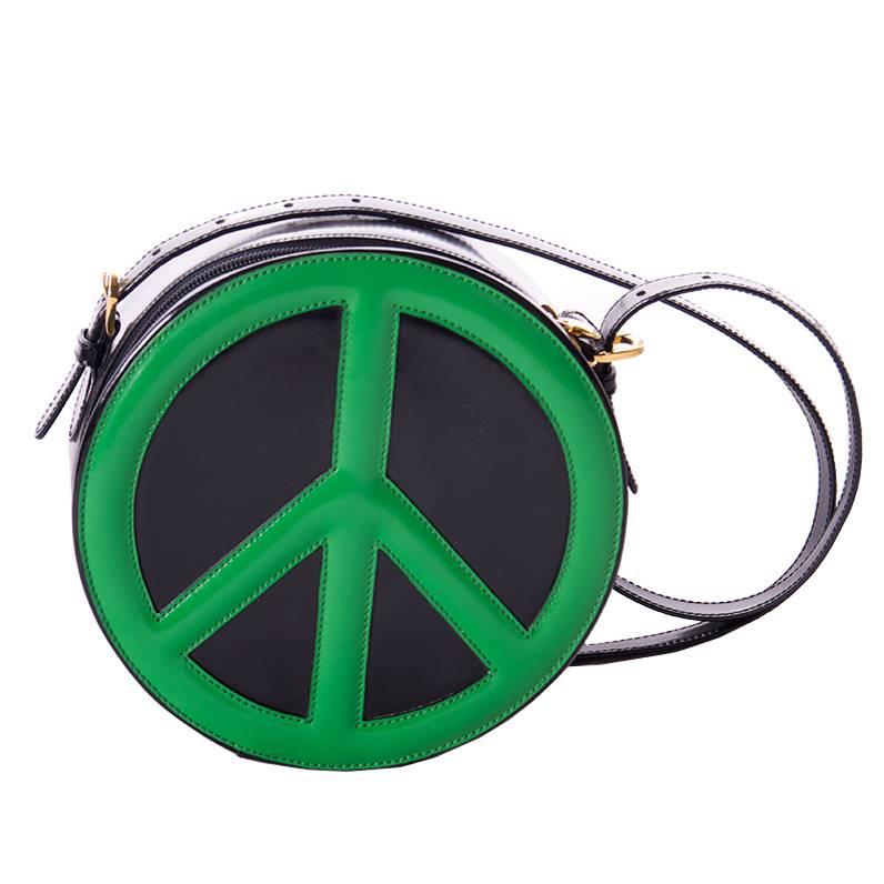 Moschino Redwall Peace Sign Bag