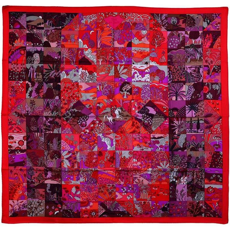 Hermes "Tout en Quilt" Silk Scarf at 1stDibs