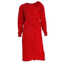 Vintage Christian Dior Red Silk Dress
