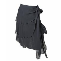 Chanel Silk Chiffon Ruffle Skirt with Ties - sale 5