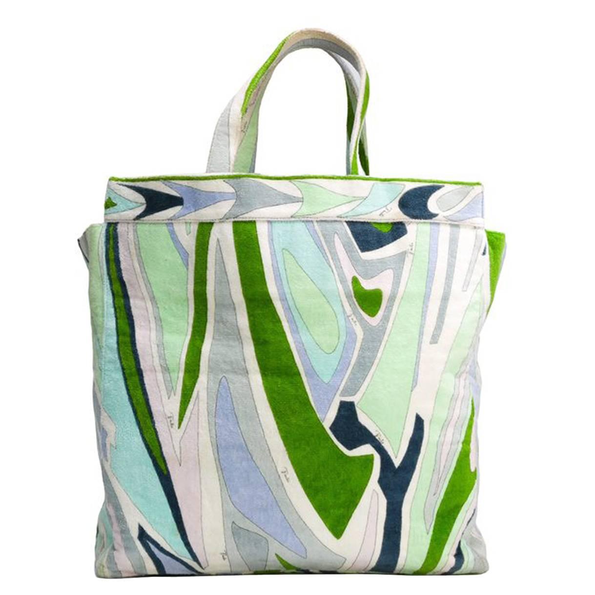 Large Emilio Pucci Multicolour Cotton Velvet Tote Bag