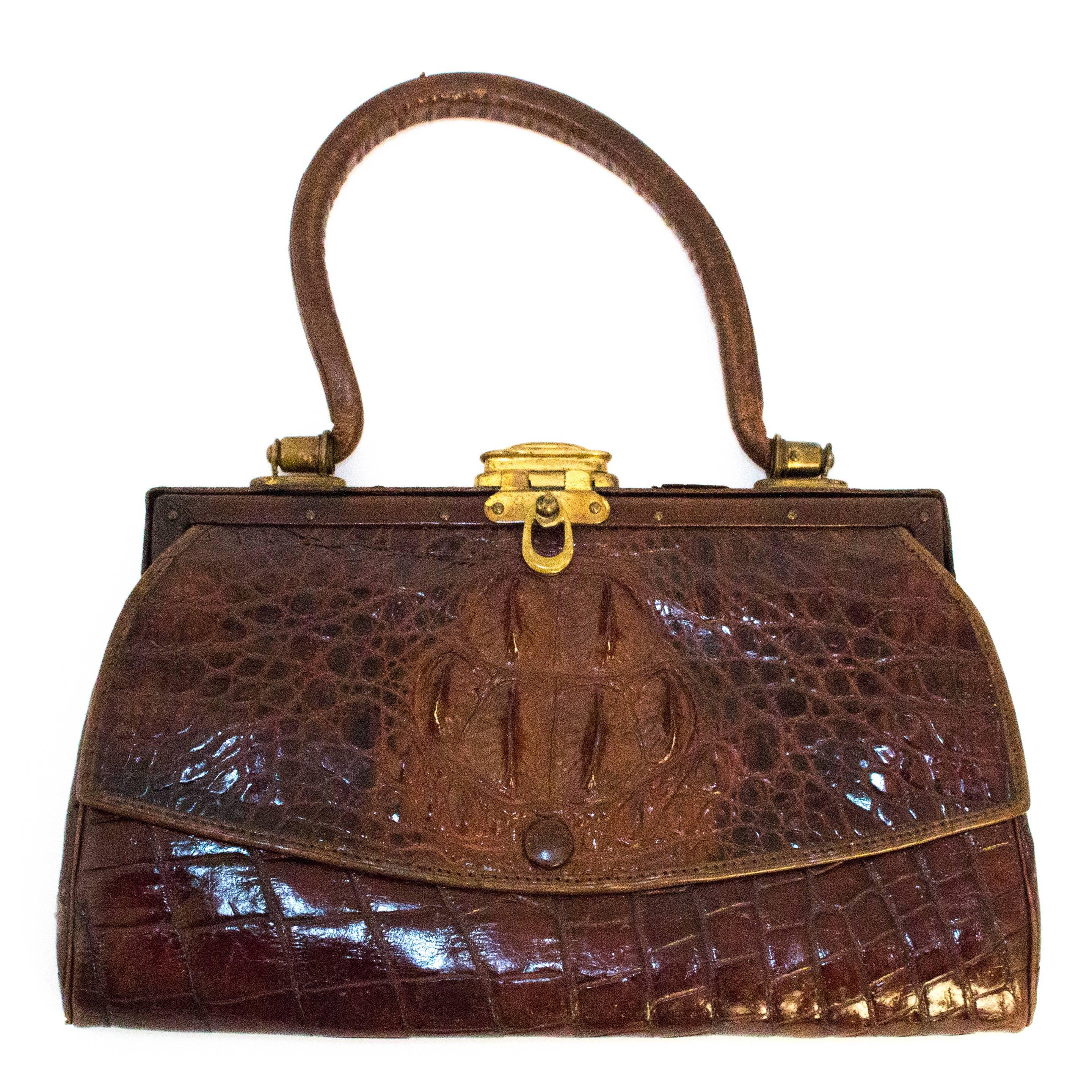 Louis Vuitton Mazarine Bag Miel Crocodile Honey Brown Alligator