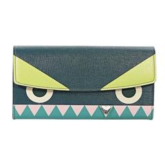 Fendi Monster Crystal Tooth Leather Wallet