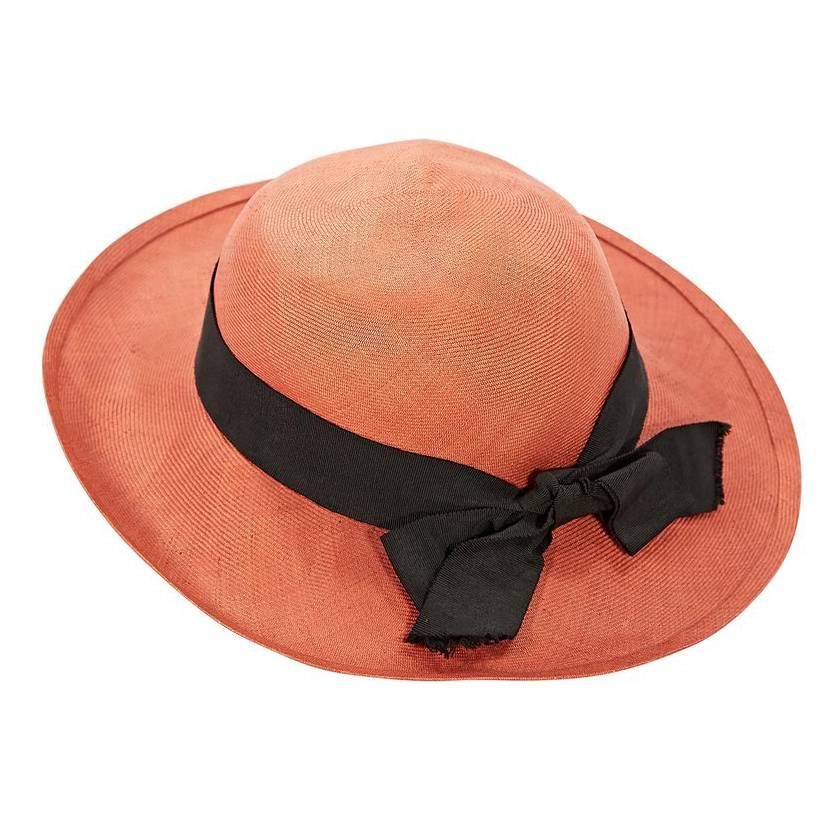 Orange Chanel Straw Hat