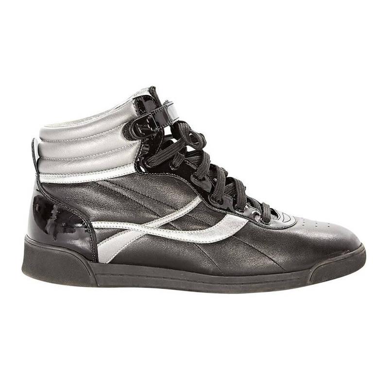 Black and Silver Louis Vuitton High-Top Sneakers For Sale at 1stdibs