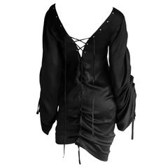 Free Shipping: Tom Ford For Gucci FW 2002 Black Silk Gothic Runway Dress! IT 40
