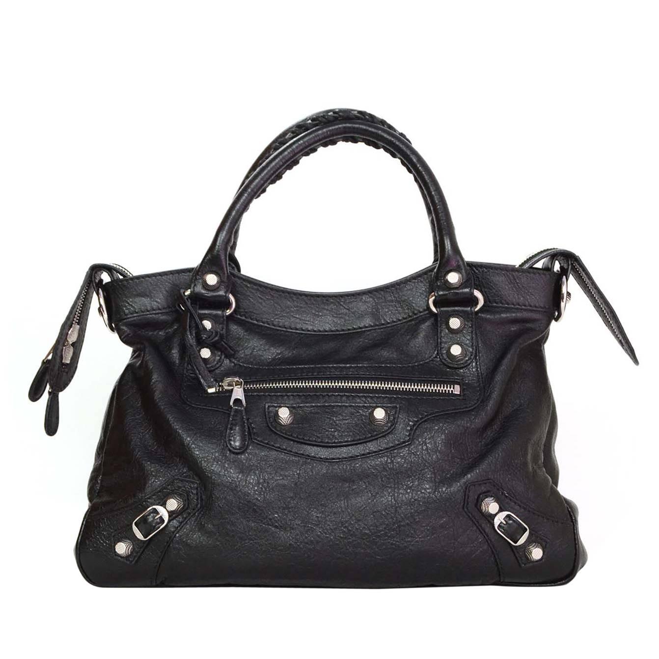 Balenciaga LIKE NEW Black Leather Town Crossbody Bag SHW