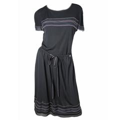 Chanel Black Skirt and Top with Pink Stitching and Ruffle Trim - sale 8