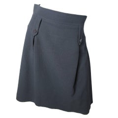 Chanel Black Dirndl Skirt Double Tab Trim