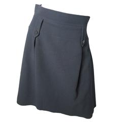 Chanel Black Dirndl Skirt Double Tab Trim - sale 6