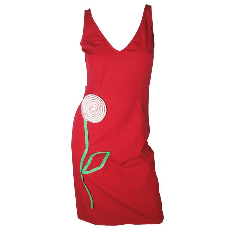 Moschino Dress with Zipper Flower For Sale at 1stDibs