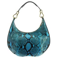 VBH Bubble Shiny Natural Amalfi Blue Python Hobo Bag