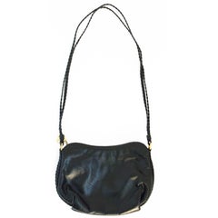 Vintage 80s Black Leather Morris Moskowitz Purse 