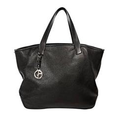 Black Giorgio Armani Leather Tote Bag