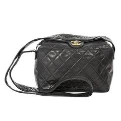 Black Chanel Quilted Leather Crossbody Bag