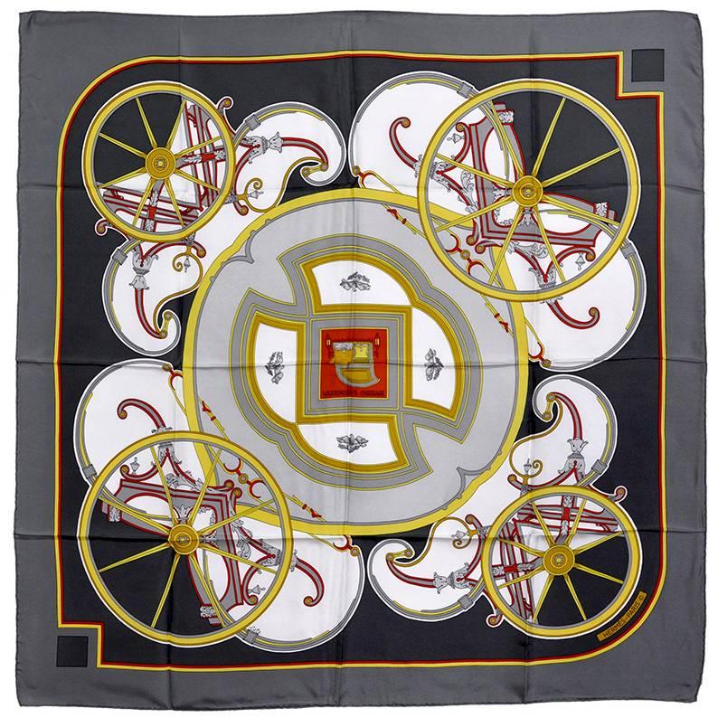 Classic Hermes Washington
s Carriage Silk Scarf