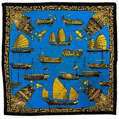 Chic Hermes Junques et Sampans Silk Scarf