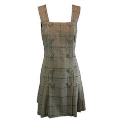MET Museum Retrospective S/S 1994 Gianni Versace Couture Plaid Pinafore Dress 38 3
