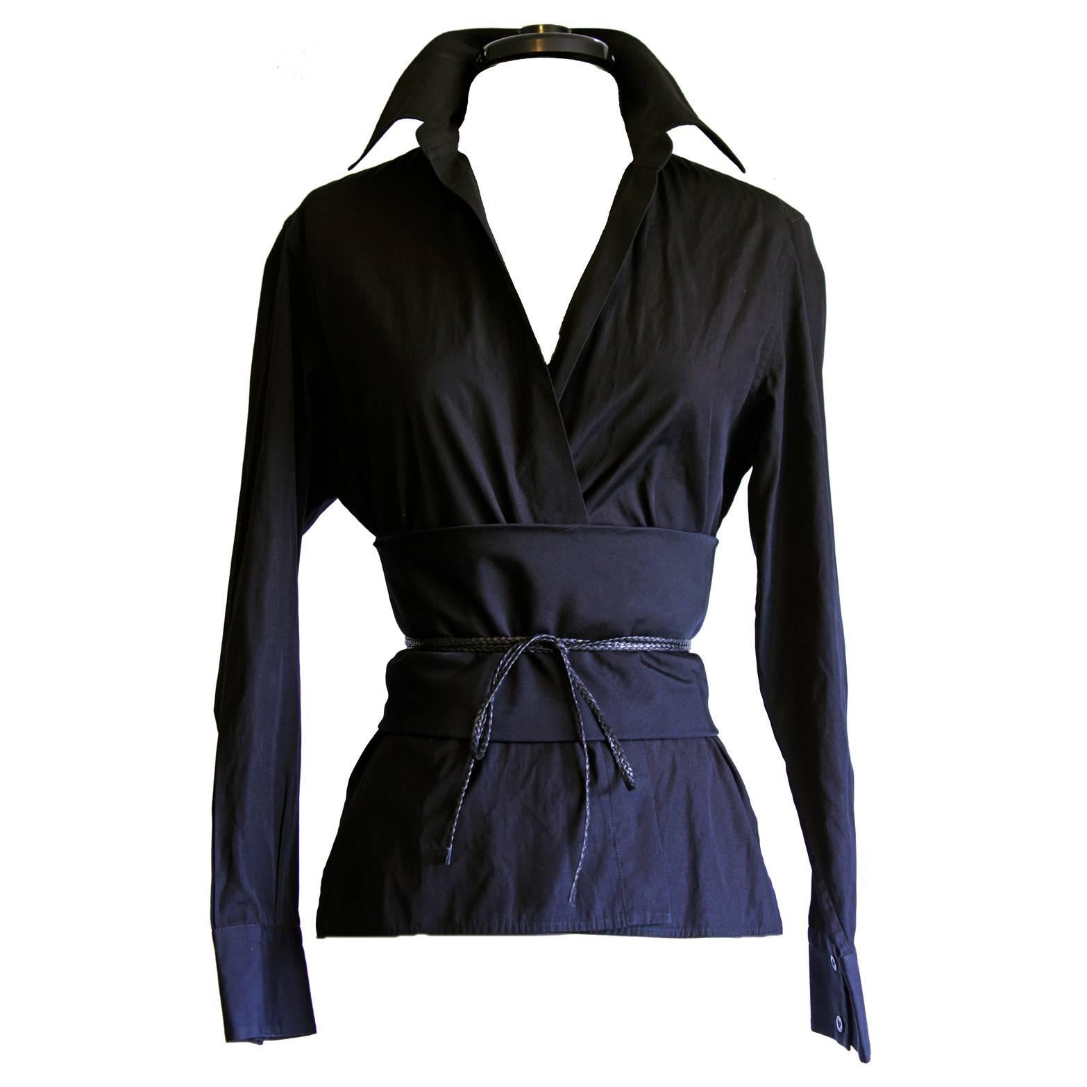 Free Shipping: Tom Ford Gucci FW 2002 Silk Shirt & Obi Belt In Italian Size 42!