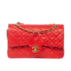 Classic Double Flap Red Quilted Leather