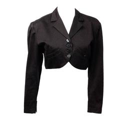 90s Alaia Black Cotton Bolero Jacket 