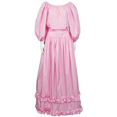 1980's Oscar de la Renta Pink Taffeta Evening Ensemble 5