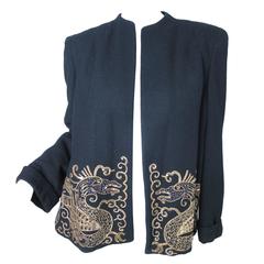 Sequin and Beaded Dragon Swing Coat 11