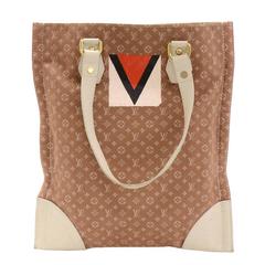 Vintage Louis Vuitton Sac Plat Tanger Brown Mini Lin Monogram Canvas Tote Handbag